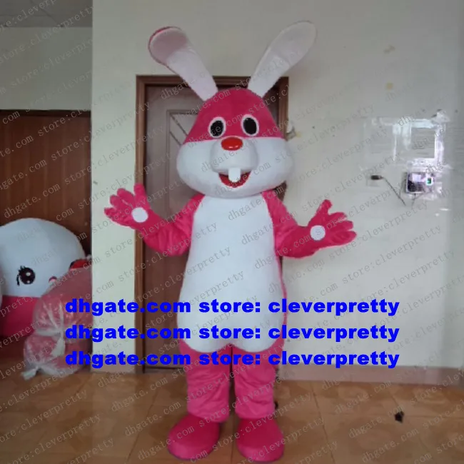 Red Easter Bunny Osterhase Rabbit Hare Mascot Costume Adult Catoon Character Outfit Welkom nieuwkomers Zakelijke advocaat ZX2004