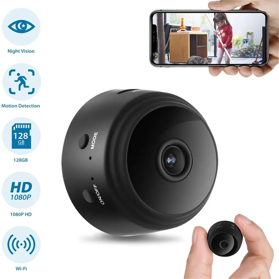 A9 Mini Camera WiFi Wireless Video Cameras 1080p Full HD Small Nanny Cam Cam Night Vision Motion Activated Sevent Magnet
