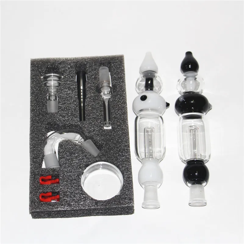 Kit mini pipa da fumo 14mm Dab Straw Oil Rigs Micro set Pipa ad acqua in vetro Punta in titanio