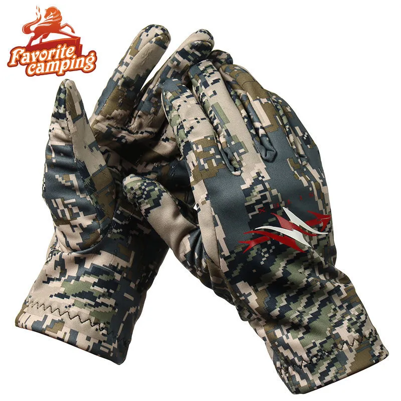 Fünf-Finger-Handschuhe für Herren, Sitex Hunting, dicke Fleece-Winterhandschuhe für Herren, schnell trocknende Outdoor-Handschuhe 221110