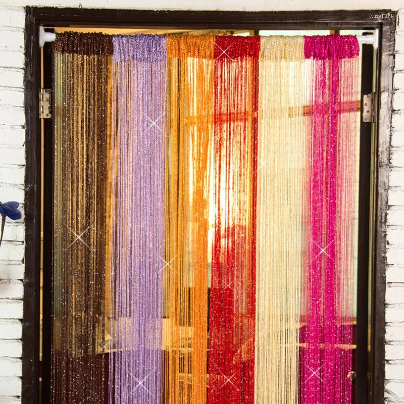 カーテン100cmx200cmリビングルームの糸のドア壁ウィンドウパネルディバイダーデコリションタッセル用カーテン