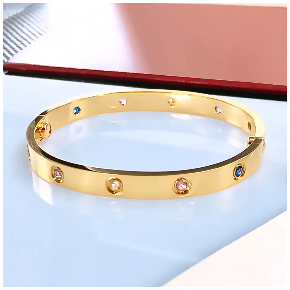 أساور الحب كارتي سوار الماس للمرأة أبي براكليت ماما شارة الذهب أساور الذهب برغي براكليت pulsera plata bracciale amicizia bracciali donna