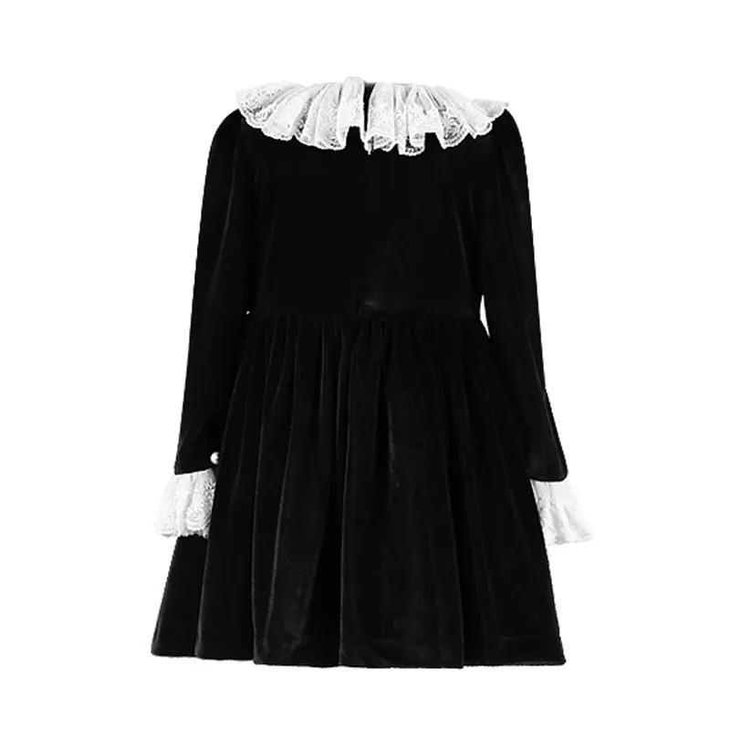 2019-Autumn-Girls-Dress-Kids-Princess-Party-Frocks-Children-Black-Velvet-Vintage-Dress-Toddler-Lace-Ruffle (1)