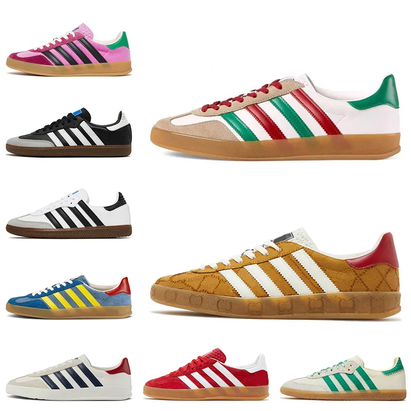 Women Mens Gazelles Monogram Samba Shoes Gazelle Trainers Vegan White ...