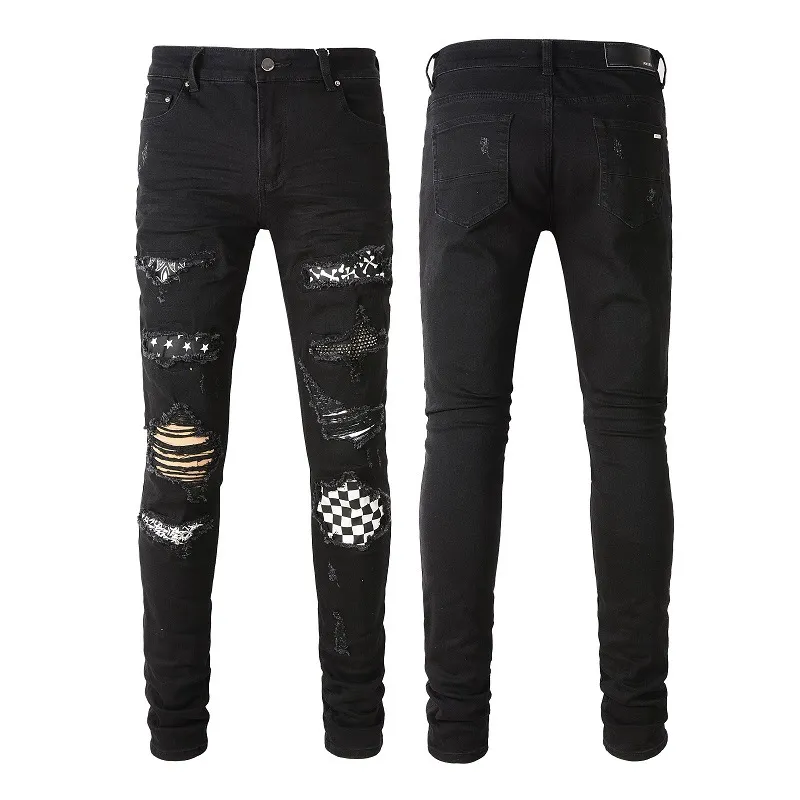 MRULIC jeans for men Male Casual Plaid Print Skinny Pencil Pants Zipper  Elastic Waist Pants Trousers Men Casual Pants Black + L - Walmart.com