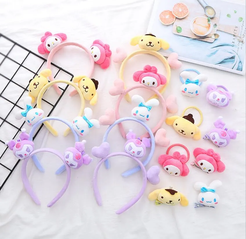 Accessori per capelli per ragazza Fascia per capelli Simpatico cane stereo Peluche Barrette multi design per bambini Bastoncini per capelli per studenti