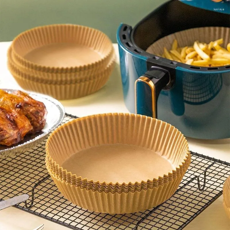 Tapis de table 50 pièces friteuse à air papier spécial en forme de bol tampon d'huile absorbant l'huile de qualité alimentaire cuisson jetable