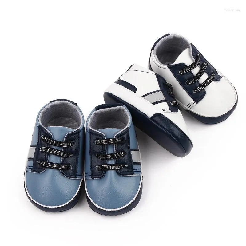 First Walkers Baby-Jungen-Freizeitschuhe, weiche Sohle, für Kleinkinder, coole Sprots, blau-weiße Farbe, modische Turnschuhe