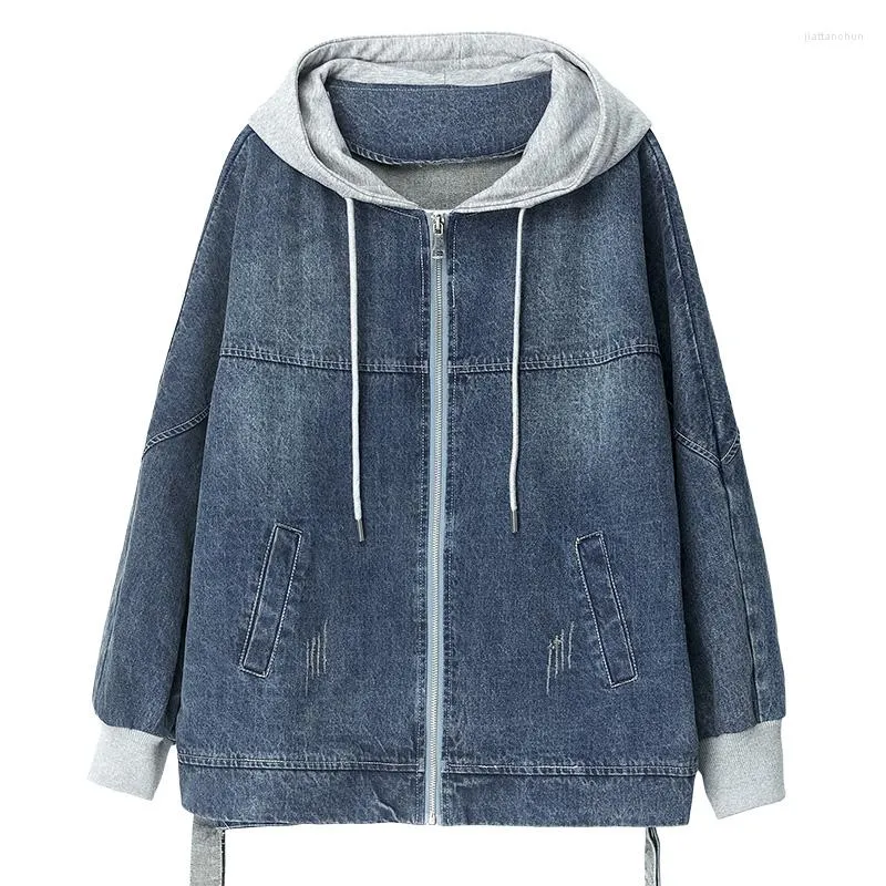 Trenchs pour femmes décontracté Denim coupe-vent manteau printemps et automne vêtements pour femmes 2022 Style étranger mode ample à capuche