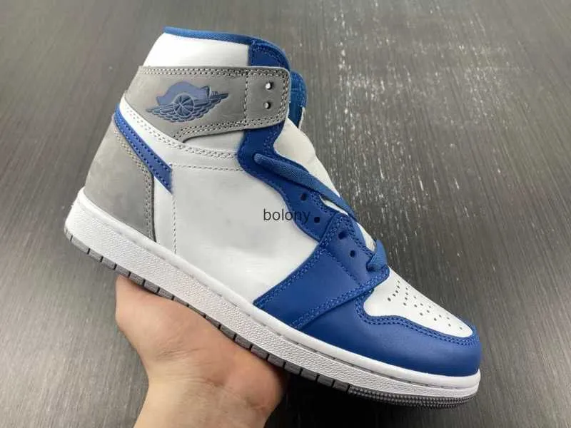 Authentic Jumpman 1 1S OG Men Women Basketball Shoes True Blue Mens Womens Trainers Sports Sneakers DZ5485-410