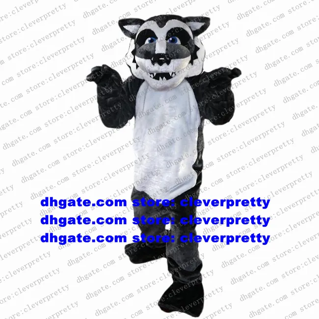 Long Fur Timber Grey Wolf Mascot Costume Adult Cartoon Character Outfit Suit Ceremonial Event Department Store zx1731