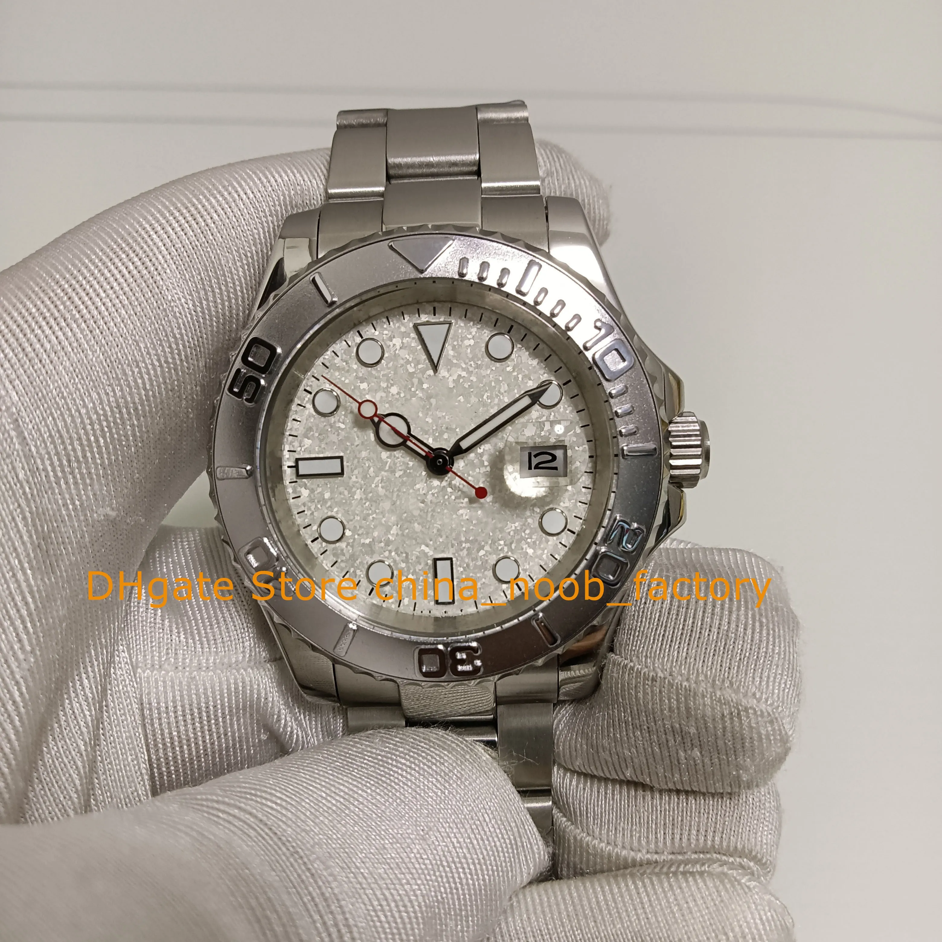 4 Model Mens Automatic Watch With Box Men's 40mm Steel Platinum Bezel Gray Dial Bracelet Folding Clasp Men Asia 2813 Movement Watches