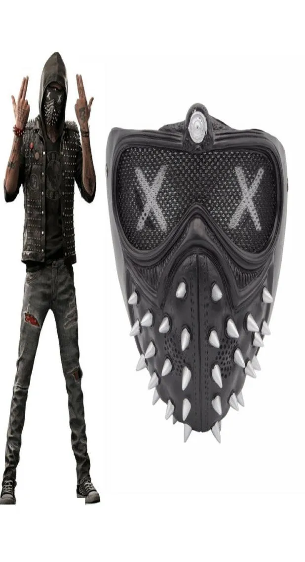 Game Watch Dogs 2 WD2 Mask Marcus Holloway Wrench Cosplay Rivet Face