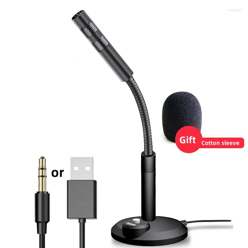 Microphones Game Capacitance Microphone Desktop Live Studio Speech Mic For Windows Office YouTube Video Skype Chatting Gaming 3.5mm USB Plug