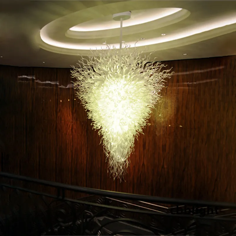 Modern Pendant Lamps LED Chandelier Ceiling Lighting Hand Blown Glass Chandeliers Luxury Hanging Fixture Stair Light for Dining Living Room Decor LR823