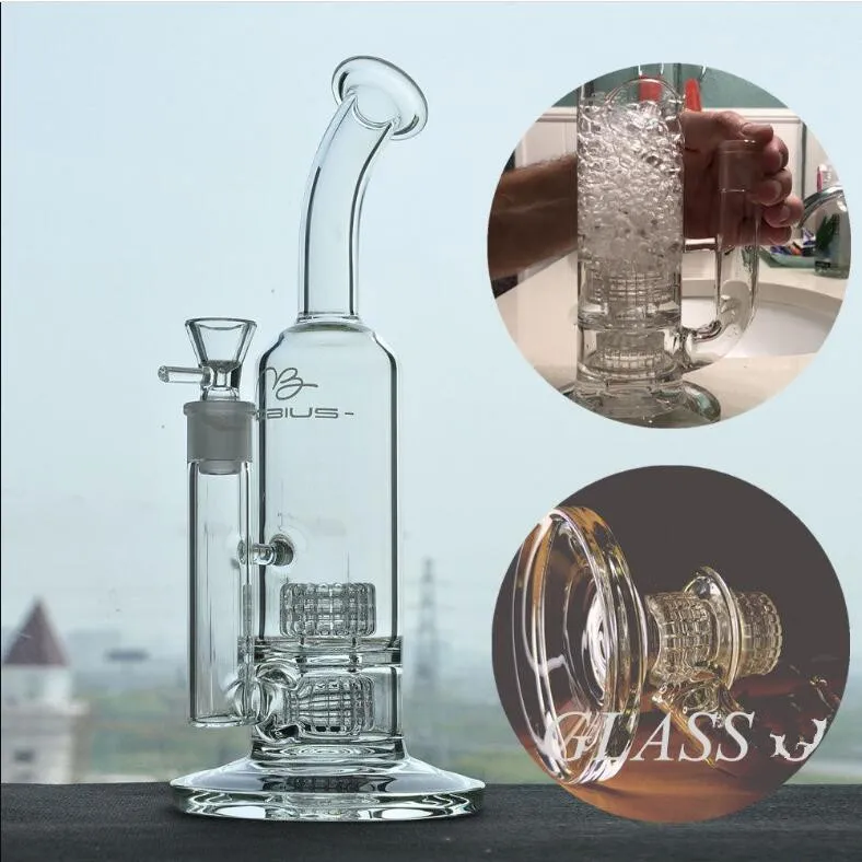 Rury palenia mobius szklane platformy bong platformy Hoahs Matryca stereo Perc ciężkie rurki wodne dymne Downstem Bubbler ze stawem 18 mm Q240515