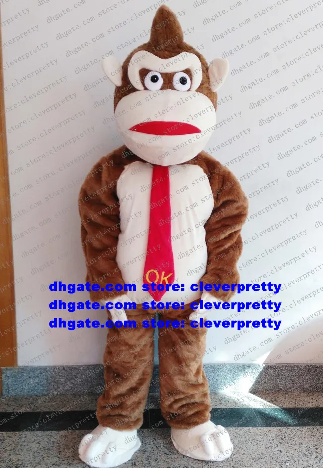 Brown Orangutan Donkey Kong Gorilla Orangoutang mascotte kostuum stripfietskarakter Fossick voor klanten Walking Street ZX1155