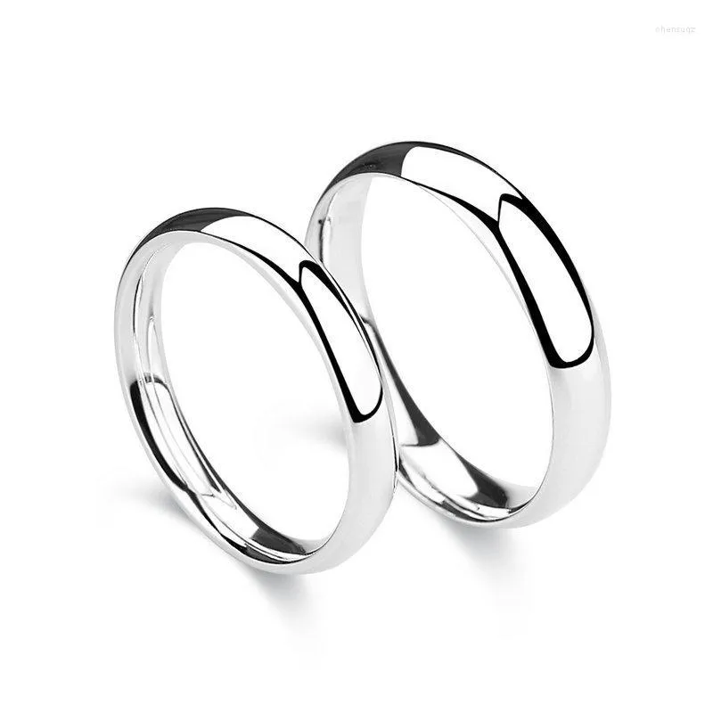 Anneaux de mariage 2 pc/ensemble 925 Couple en argent Sterling pour femmes hommes romantique ensemble de bagues réglables Bague Femme amoureux