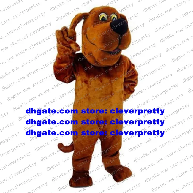 Brown Bloodhound Dog Mascot Costume Hound Hunting Dog Courser Tecknad karaktär Välkommande Banque Minipink Top Seller ZX1509
