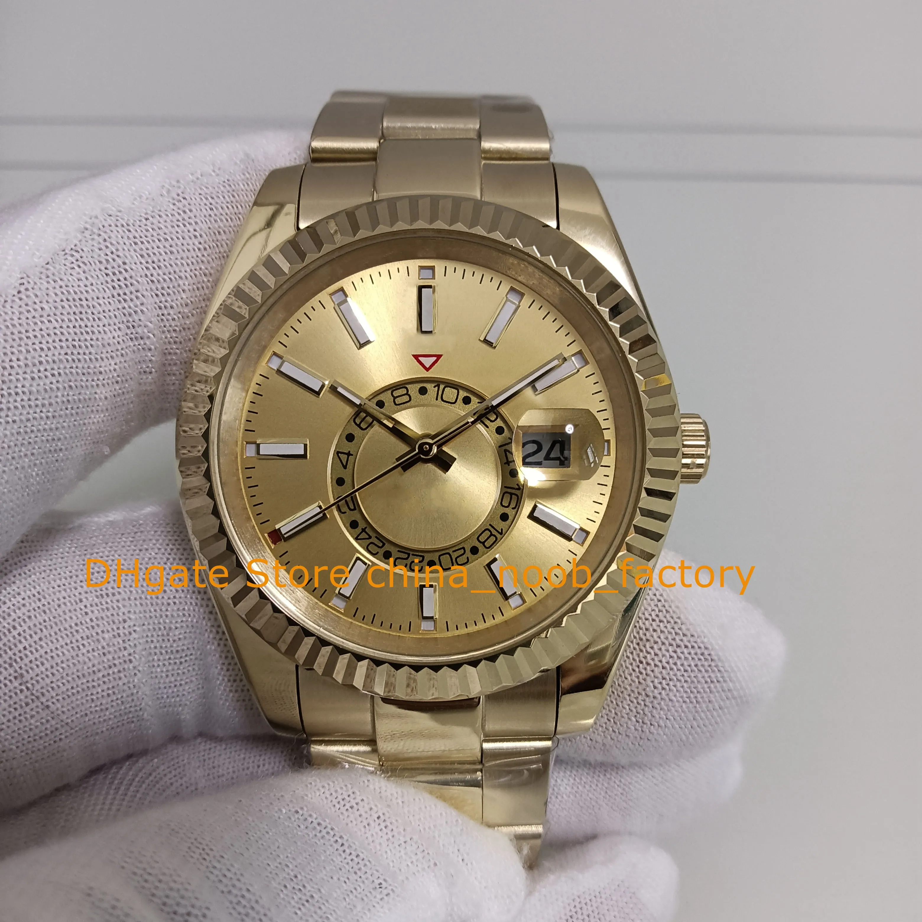 13 Color With Box Watch Men's Yellow Gold Champagne Dial White Black 42mm Wristwatches Bracelet Folding Clasp Sport Mens Automatic Mechanical Watches