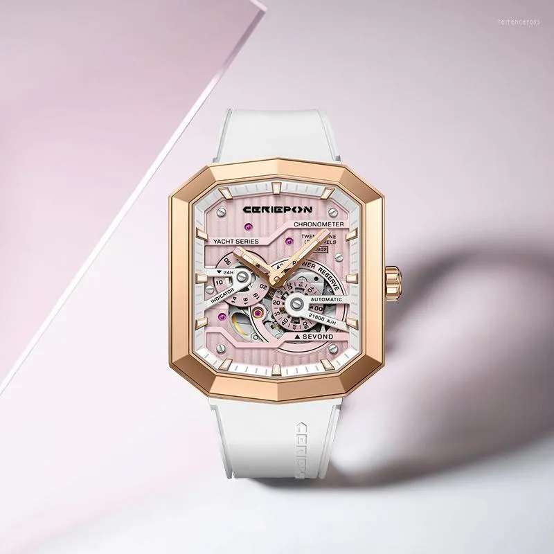 Wristwatches Watch Women Tonneau Square Design Waterproof Sport Chronograph Stylish Ladies Automatic Watches Girl Sapphire
