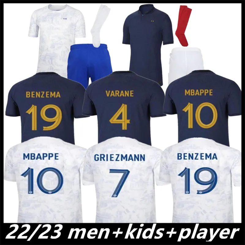 22/23 BENZEMA MBAPPE fotbollströjor spelarversion GRIEZMANN POGBA 22 23 Franska VM-landslaget francia GIROUD män och barn fans KANTE Fotbollströjor