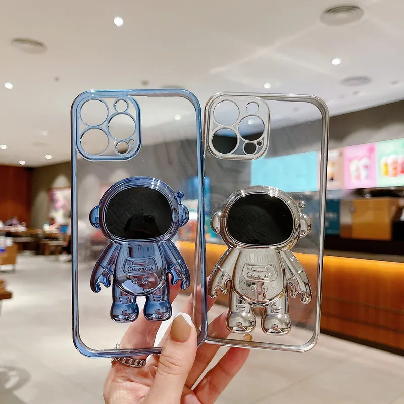 3D Astronaut Folding Astronaut Phone Case With Stand Holder For IPhone