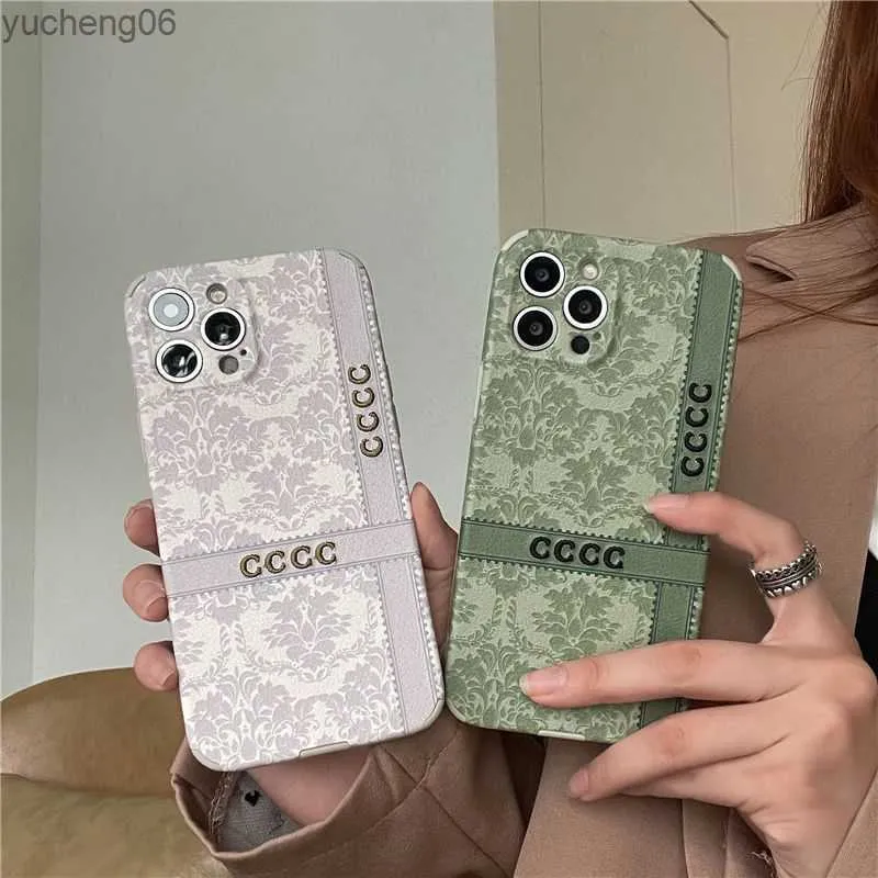 For Iphone Phones Cases Phone Case Luxury Designer Mens Womens Embroidery Totem 13 11 12 Pro 7 8 X Xs yucheng06