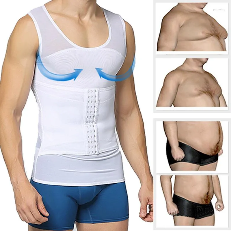 Heren lichaamsvormen heren shaper vest trimmer trainer modellering tops taille riem shapewear dunne strakke korset onzichtbare fitnesscontrole