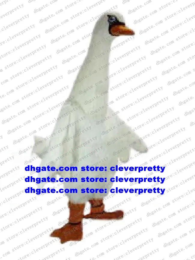 White Swan Cygnus Goose G￤ss Mascot Costume Vuxen Tecknad karakt￤rsdr￤kt passar De b￤sta varorna Ge ut broschyrer ZX1736