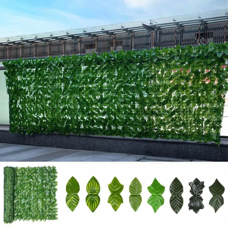 Decoratieve bloemen Outdoor Home Muur Cover Privacy Screen Kunstmatige Hedges Faux Ivy Leaf Hek Fake Plants