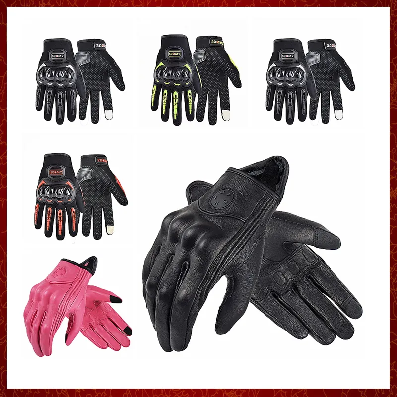 ST54 Vintage cuir moto gants doigt complet moto équipement femmes hommes marron pour VTT cavalier sport protéger gant Guantes