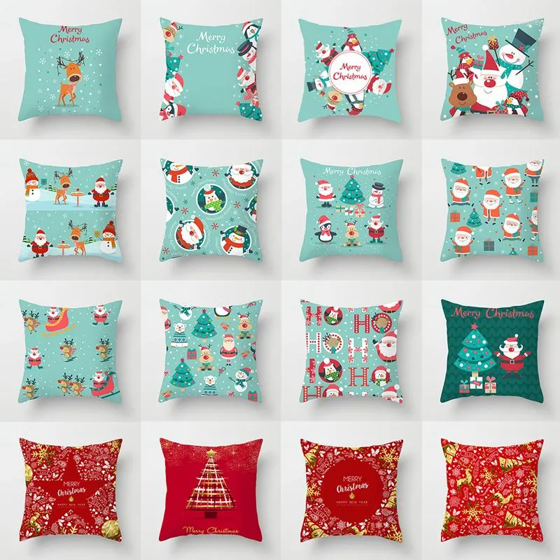 Caso da casa de travesseiro Decoração de casa Feliz Natal Rena Prinha Polyester Prophcase Cushion Cushion Ano Gifts FUNA DE ALMOHADA
