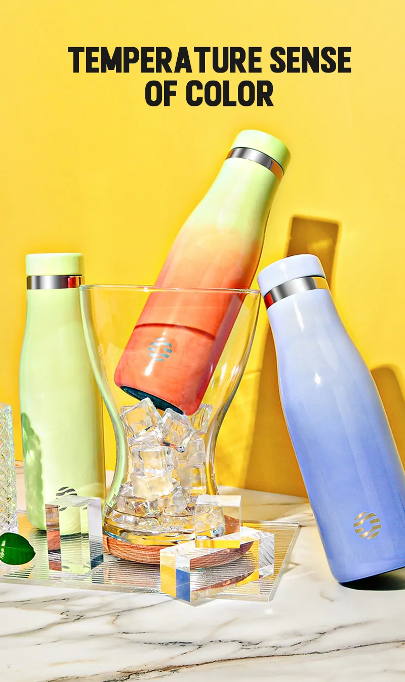 Gourde Isotherme THERMOS 500ml - Crème Jaune - Inox - Étanche - Garde Le Chaud Et Le Froid