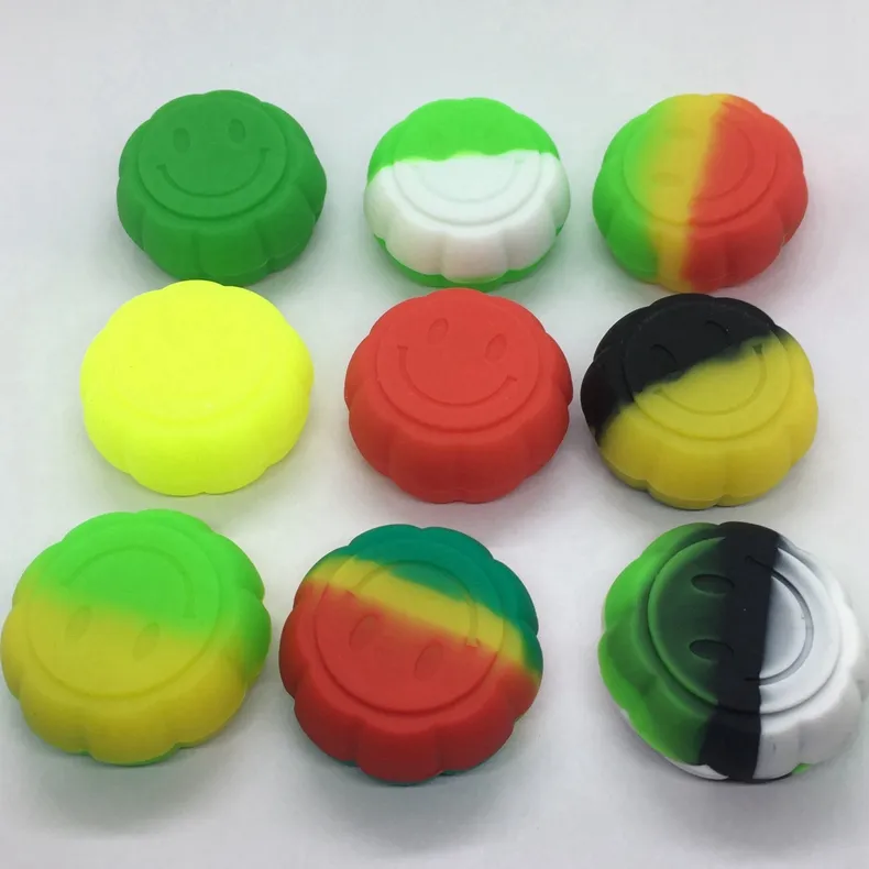 Smoking Colorful Silicone Nonstick 6ML Pumpkin Style Dry Herb Tobacco Spice Miller Wax Oil Rigs Seal Storage Box Dabber Stash Case Bong Hookah Cigarette Holder