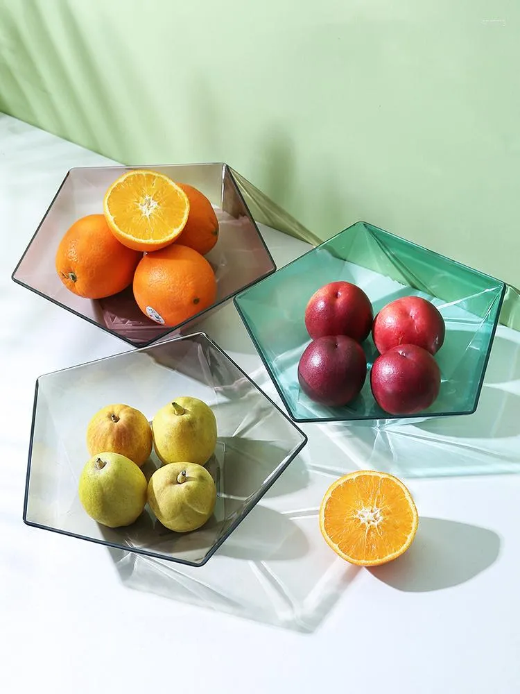 Placas em casa Creative Transparent Fruit bandeja de frutas em estilo europeu Plate Plate Soberset Plate