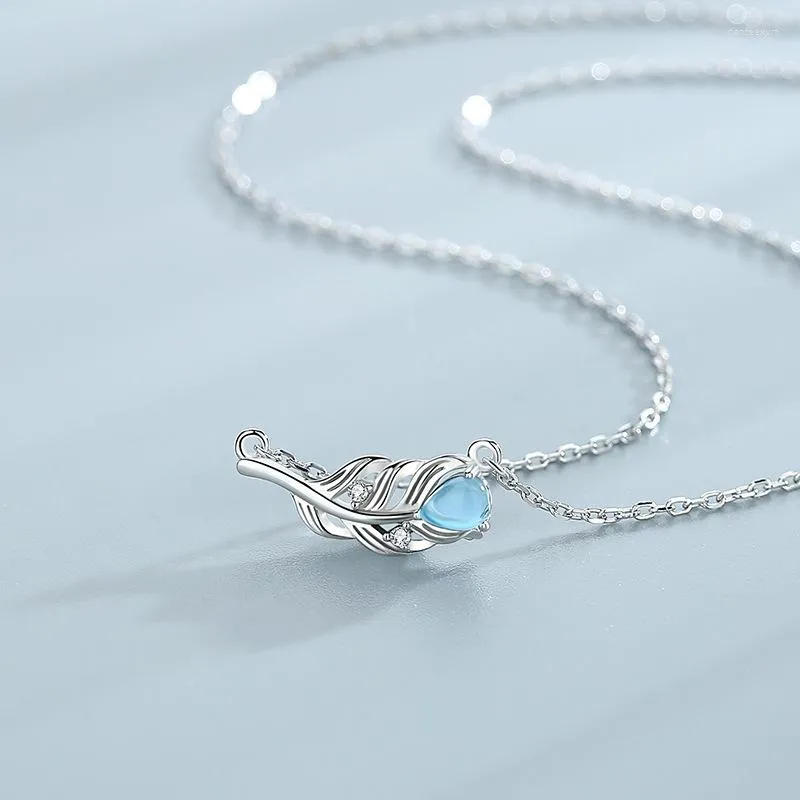 Zincirler 925 Sterlling Gümüş Yaprak Kolye Kadın Orijinal Tasarım Charm Charm Zincir Güzel Mücevher Hediyeleri Bijoux Femme Geliş