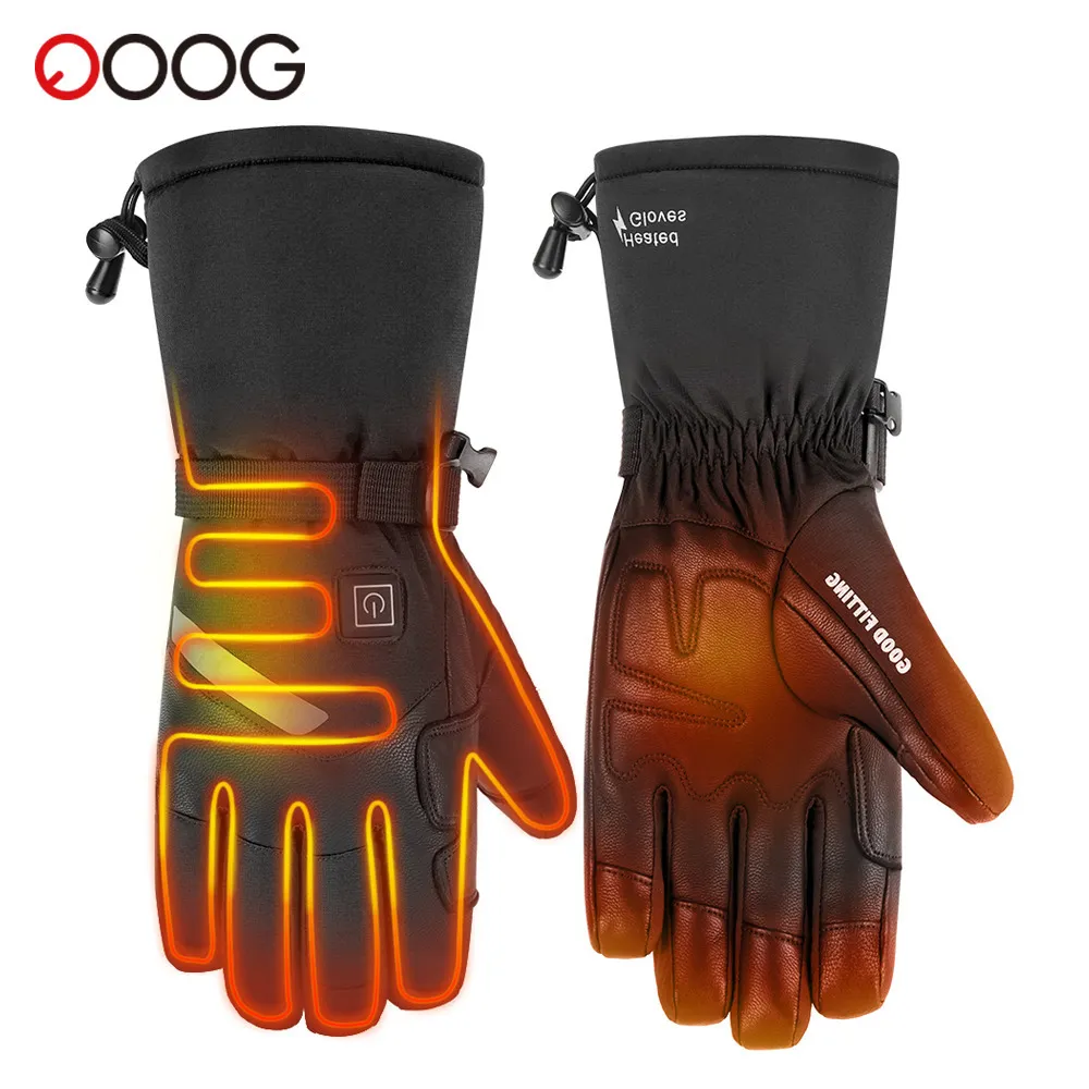 Five Fingers Gloves Heated Motorcycle Winter Warm Lithium Battery Non-slip Skiing Leather Waterproof Rechargeable 221110