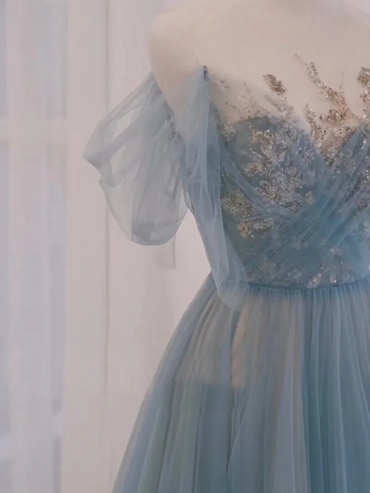 sheer flowy prom dress Tie-Dye Long Prom Ball Gown with Sheer Embroidered Bodice main image 0