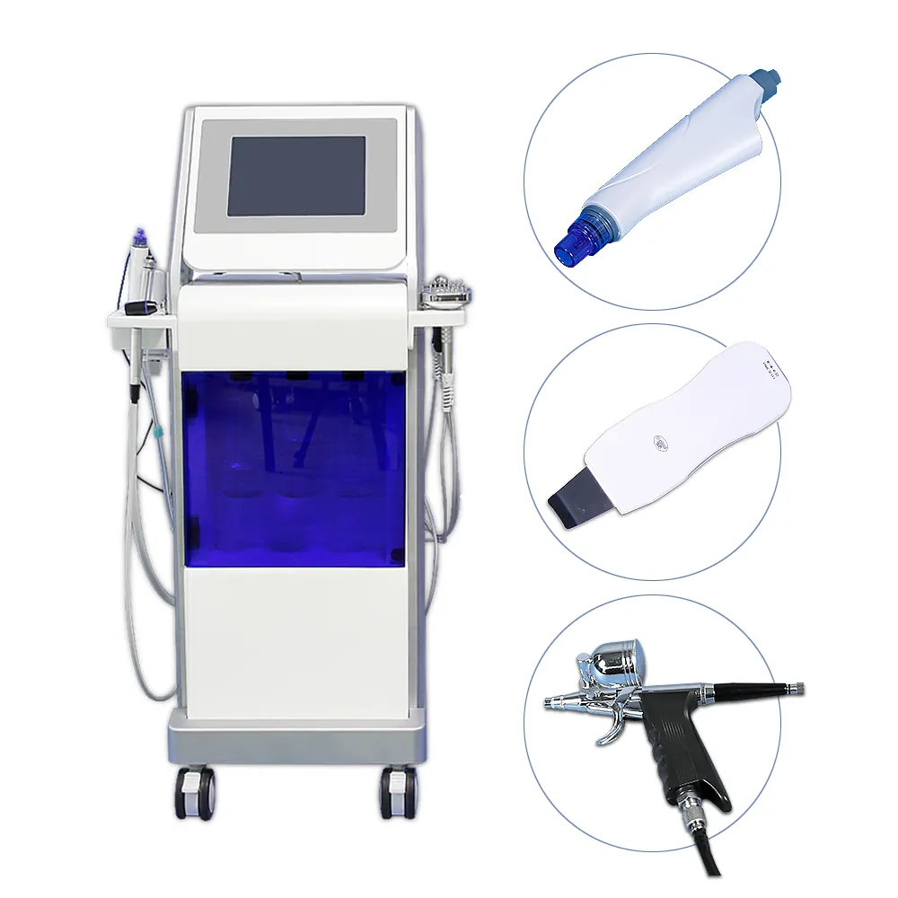 9 IN 1 Diamond Hydra Dermoabrasione Clean Face BIO Photon Brush Skin Maintenance Ultrasound Facial Machine