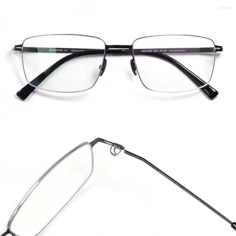 نظارة شمسية إطارات مصممة مصممة بعلاقة مربعة إطار للرجال فائقة رقيقة مرنة ديوبتر نظارة الرجال الرجعية المستطيل الرجعية