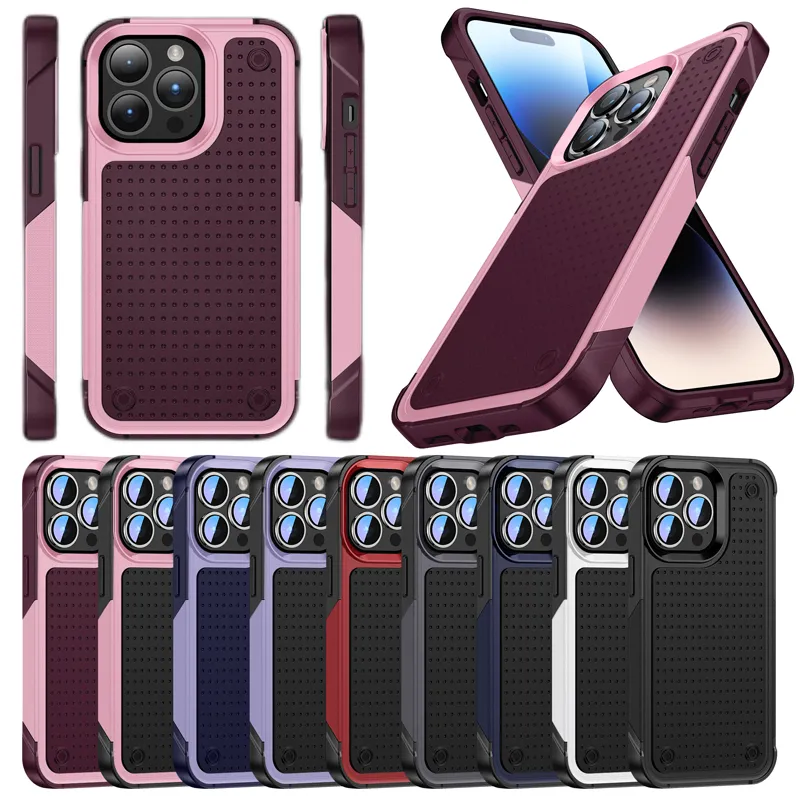 Milit￤rkvalitet Hybrid Armor Heavy Duty Case Sockt￤kert robust omslag f￶r iPhone 14 13 Pro Max 12 11 XR XS 8 Plus Samsung S20 S21 Fe S22 Ultra A03S A13 A23 A33 A53 A73