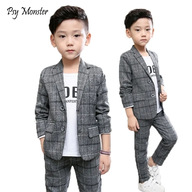 Kleidung Sets Schuluniformkleider Jungen formelle Geburtstagsanzüge Hochzeiten Blazer Hosen 2pcs Kinder Gentleman Party Kind F64 221110