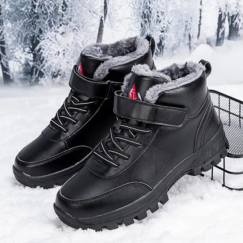 Botas elegantes de inverno masculino macio de neve aquecido anti-esqui de sapatos de casal de esquis que