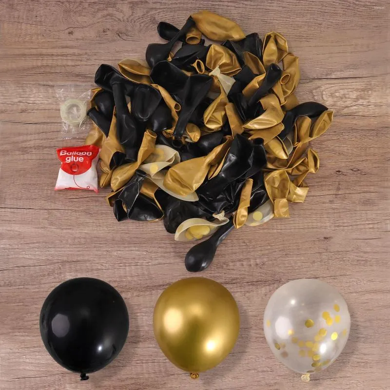 Black Gold Balloon Garland Arch Kit Confetti Latex Balloon 30th