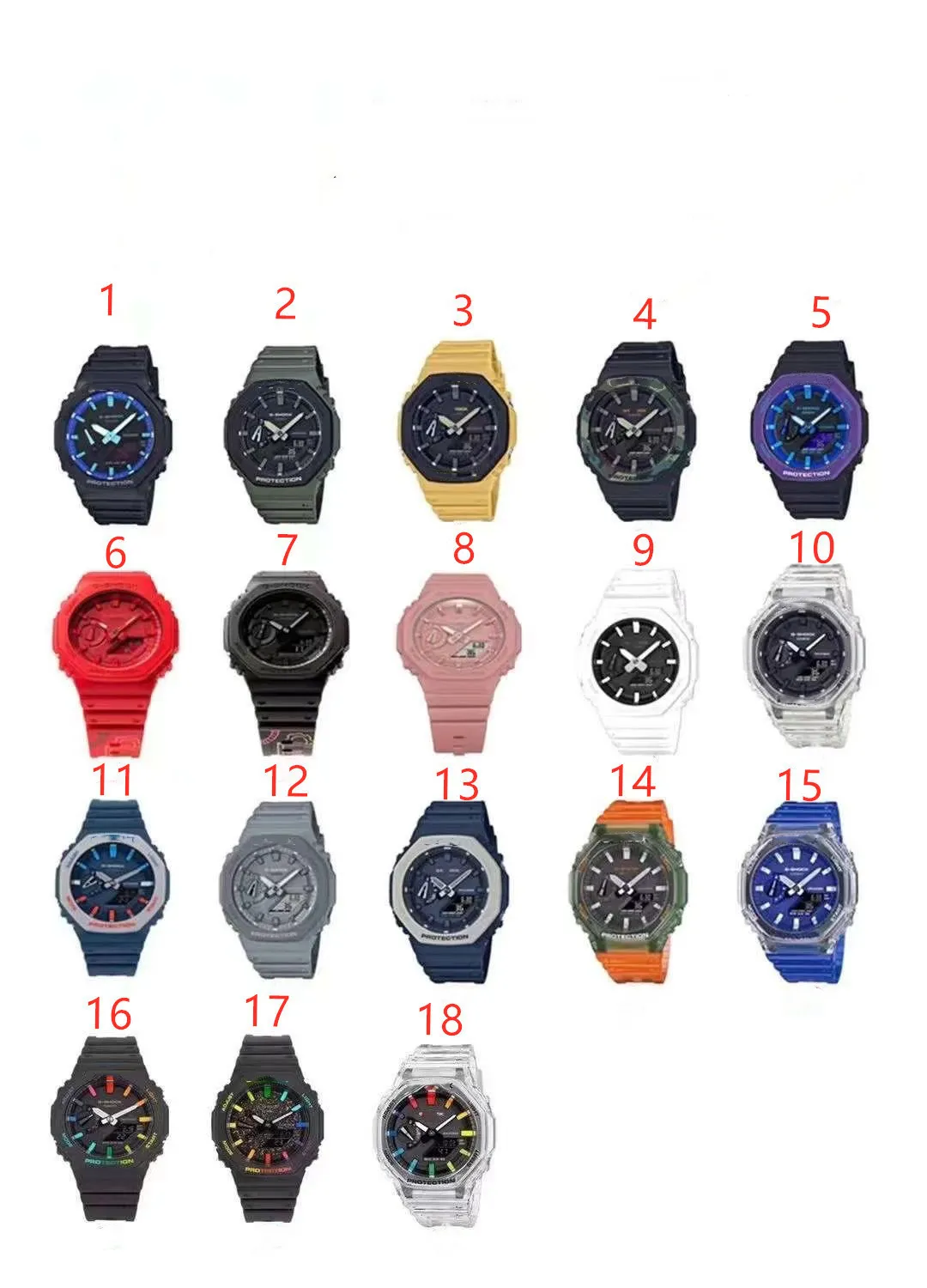 Часы Iced Out Спортивные кварцевые цифровые мужские часы из дуба со светодиодной подсветкой и автоматическим подъемным светом Ультратонкая съемная сборка, 18 цветов, водонепроницаемая