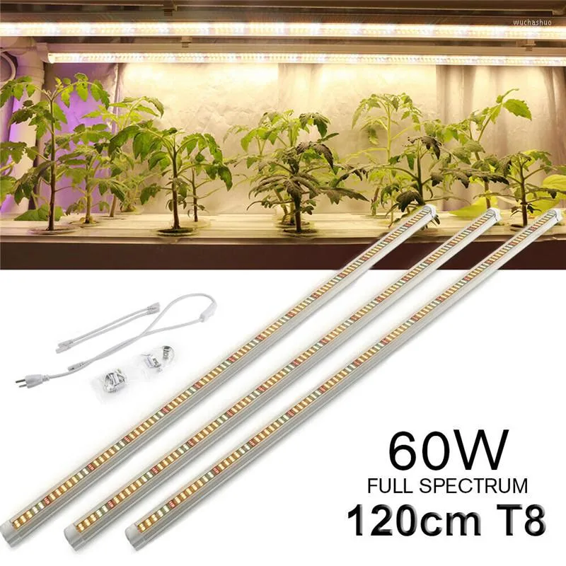 Grow Lights Full Spectrum LED Light T8 Tube US EU Plug Phyto Lamps Lamp Bar Hydroponic Plant Growth