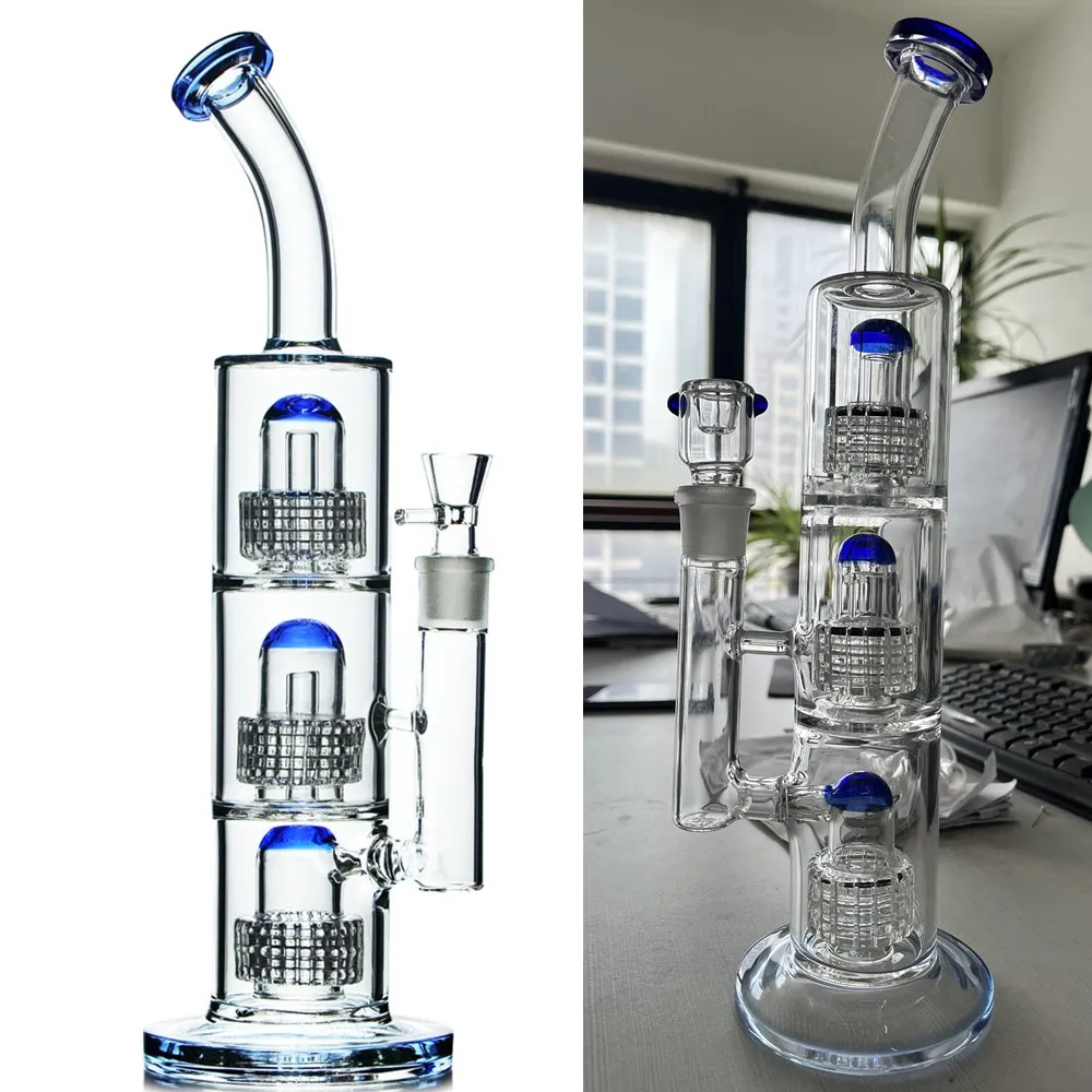 Mörkgrönt rakt rör i glasbong vattenpipor Tjocka inline Perc spiralglas vattenrör med däck berusande återvinningsmaskin Dab Rigg Bubblare Downsteam Rökning shisha