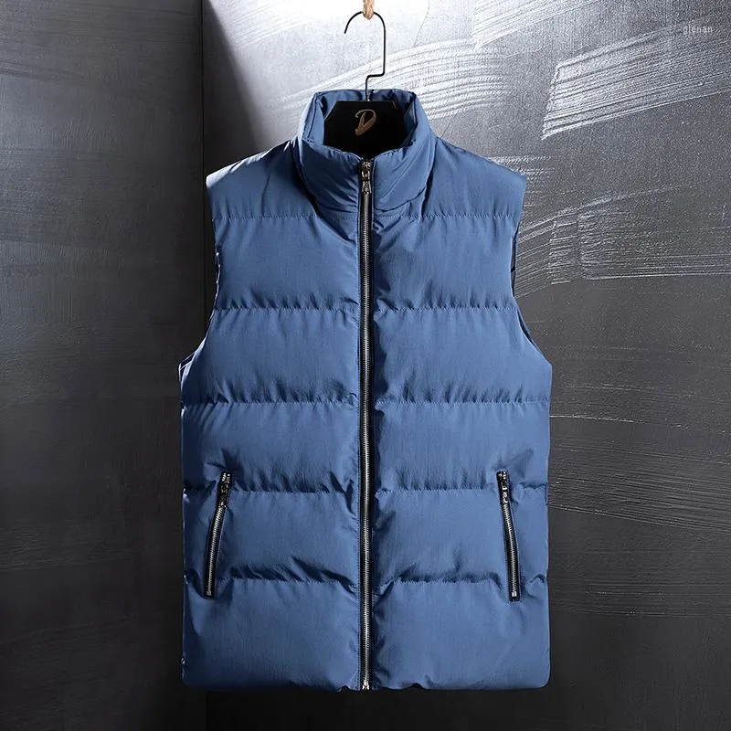 Herrvästar Krokodilmärke Herrväst Man Tjocka ärmlösa kappor Man Varm vadderad väst Mode Plus Size Gilet