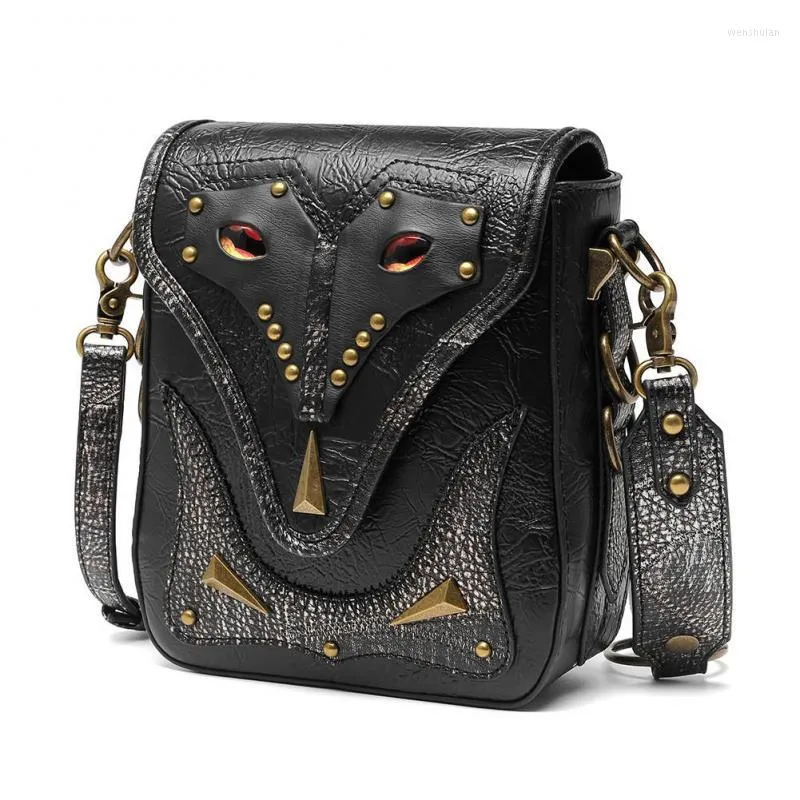 Bolsas de noite para as itens Season Ladies Vintage Rivet Moto Bicker Bolsas de moda feminina versátil feminino pequeno crossbody punk cor preta cor